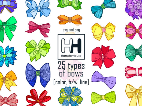 25 Types of Decorative Bows Svg and Png