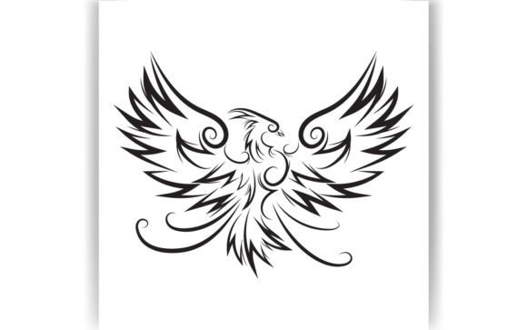 Decorative Eagle Tattoo Coloring Page
