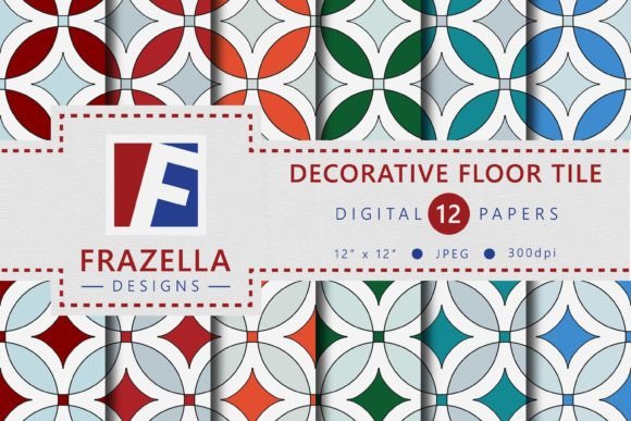 Decorative Floor Tile Digital Papers Set