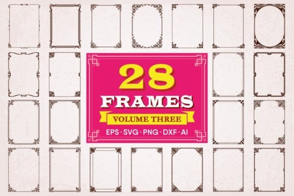 Decorative Frames and Borders Set 3: Elevating Visual Design with Vintage Elegance