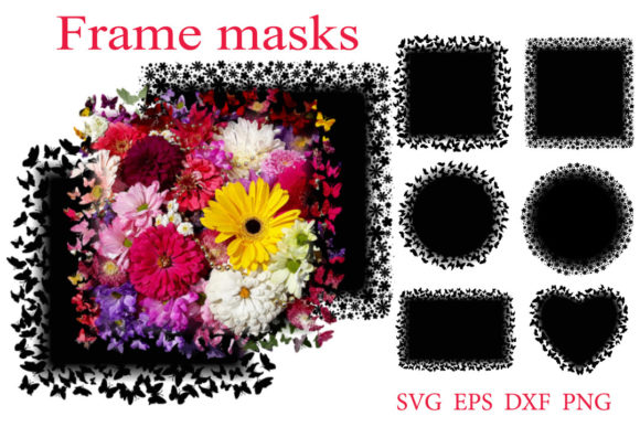 Decorative Frames-masks. PNG, SVG.: Elevate Your Digital Art with Butterfly and Floral Elegance
