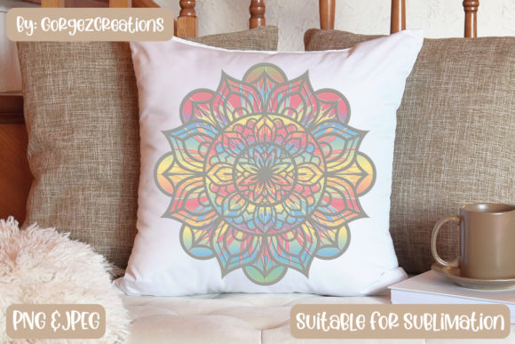 Decorative Grey Mandala, Sublimation