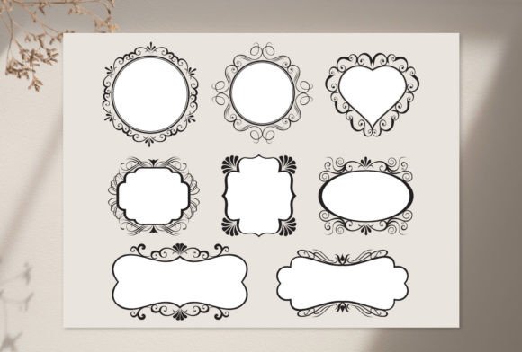 Decorative Label Shapes, Wedding Frames