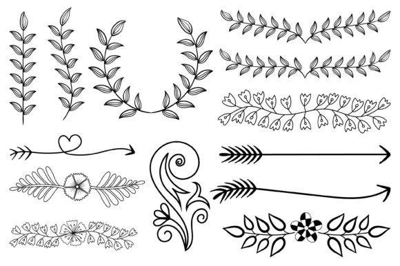 Decorative Line Art Border Vector Bundle