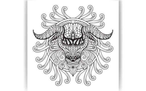Decorative Ram Coloring Page Book