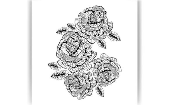 Decorative Roses Coloring Page
