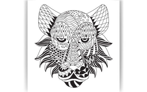 Decorative Tiger Coloring Page Book