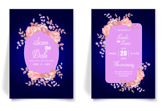 Decorative Watercolor Wedding Invitation
