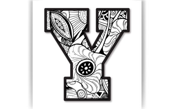 Decorative Y Letter Coloring Page KIDS