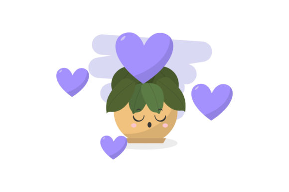 Flat Icon Kawaii Decorative Plants