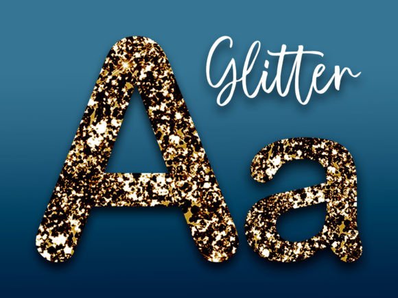 Golden Glitter Decorative Alphabet