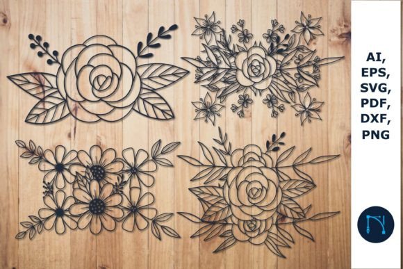 Laser Cut Decorative Floral Bundle