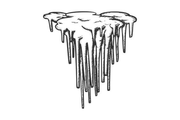 Stalactite Decorative Shape Monochrome